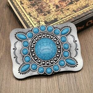 Turqouise Blue Color Belt Buckle